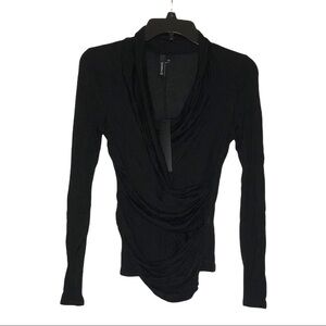 Nwt 𝅺MARNA Ro Silk Long sleeve Crisscross Front Top XS